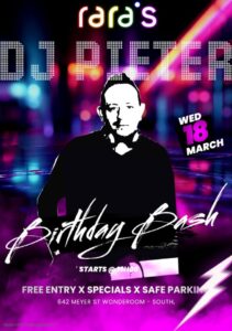 BDAY BASH WITH DJ PIETER at RARA'S